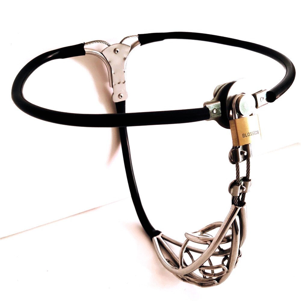 Male Chastity Belt - Invisible Stainless Steel Male Restraint with Anal Plug, and Lock. - ChastityBondage