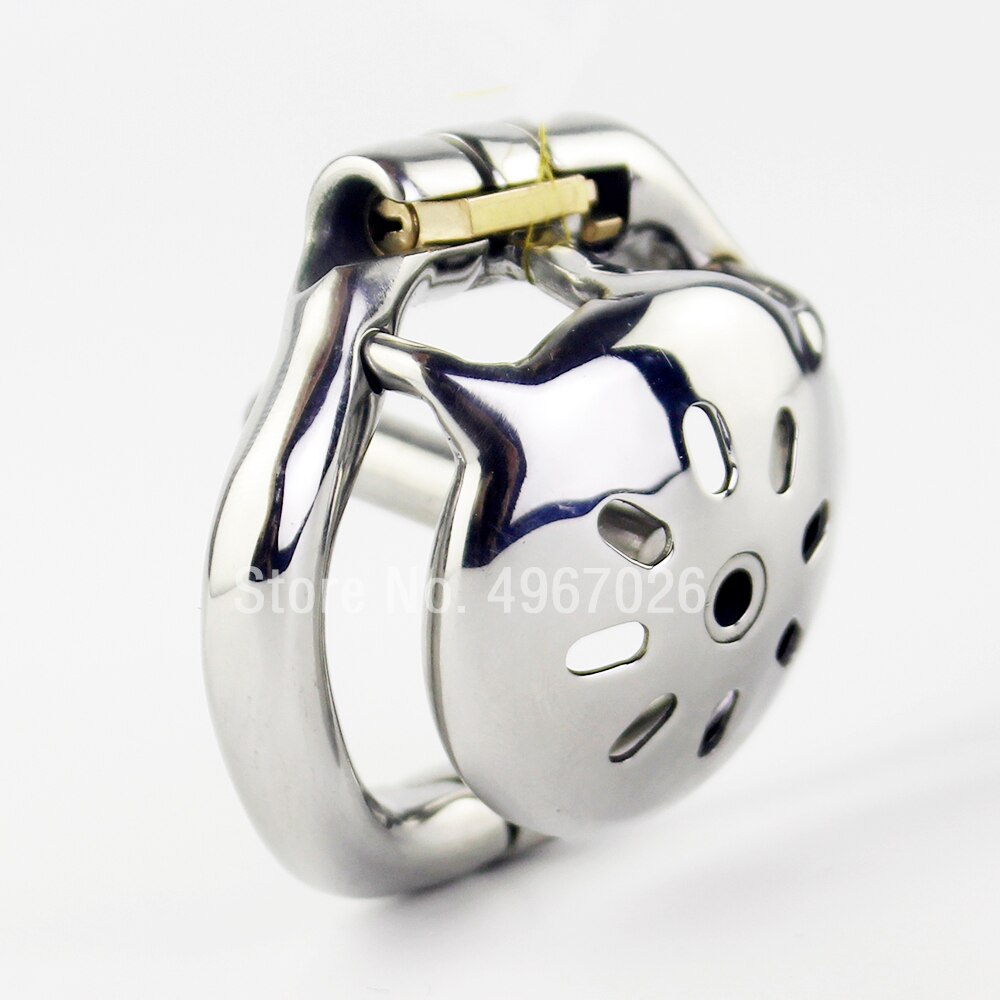 Inverted Chastity Cage with Catheter For Men - Stainless Steel Cock Cage - ChastityBondage