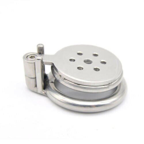 Flat Penis Cage Chastity Device for Men: Small Stainless Steel with Anti-Off Ring and Urethral Catheter - ChastityBondage