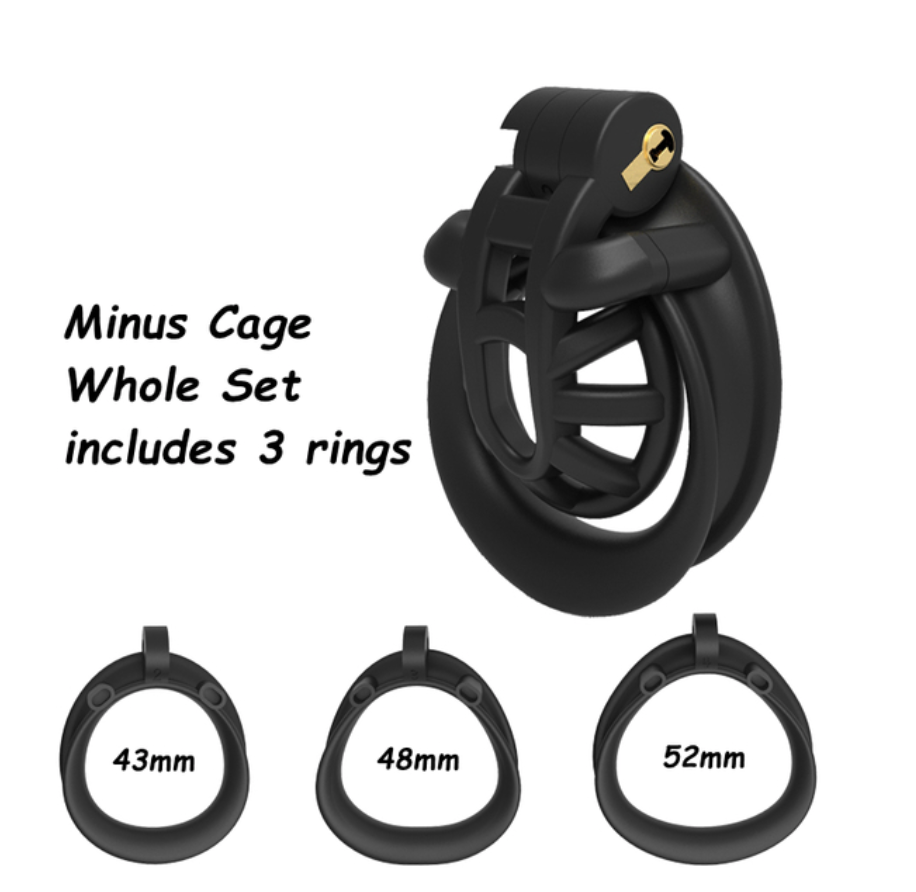 Positive/Negative Resin Chastity Cage Set - Minus/Plus Chastity Device - KeepMeLocked
