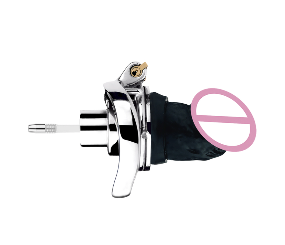 Inverted Chastity Cage with Dildo and Silicone Urethral Tube - KeepMeLocked