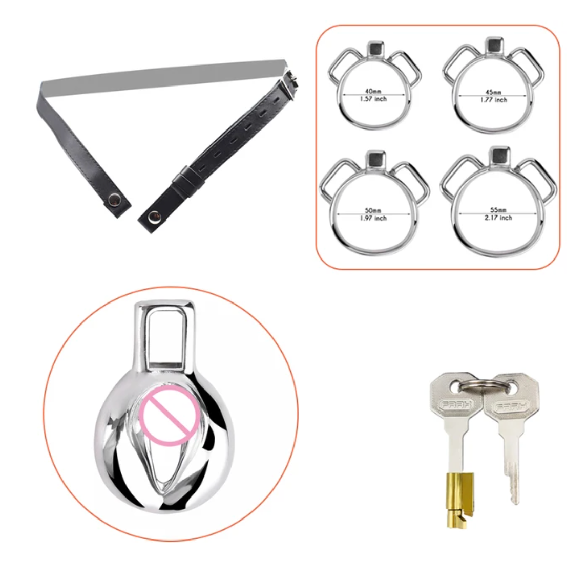 Pussy Shape Metal Chastity Cage Clitoris Cock Lock Clit Cage Chastity Belt - KeepMeLocked