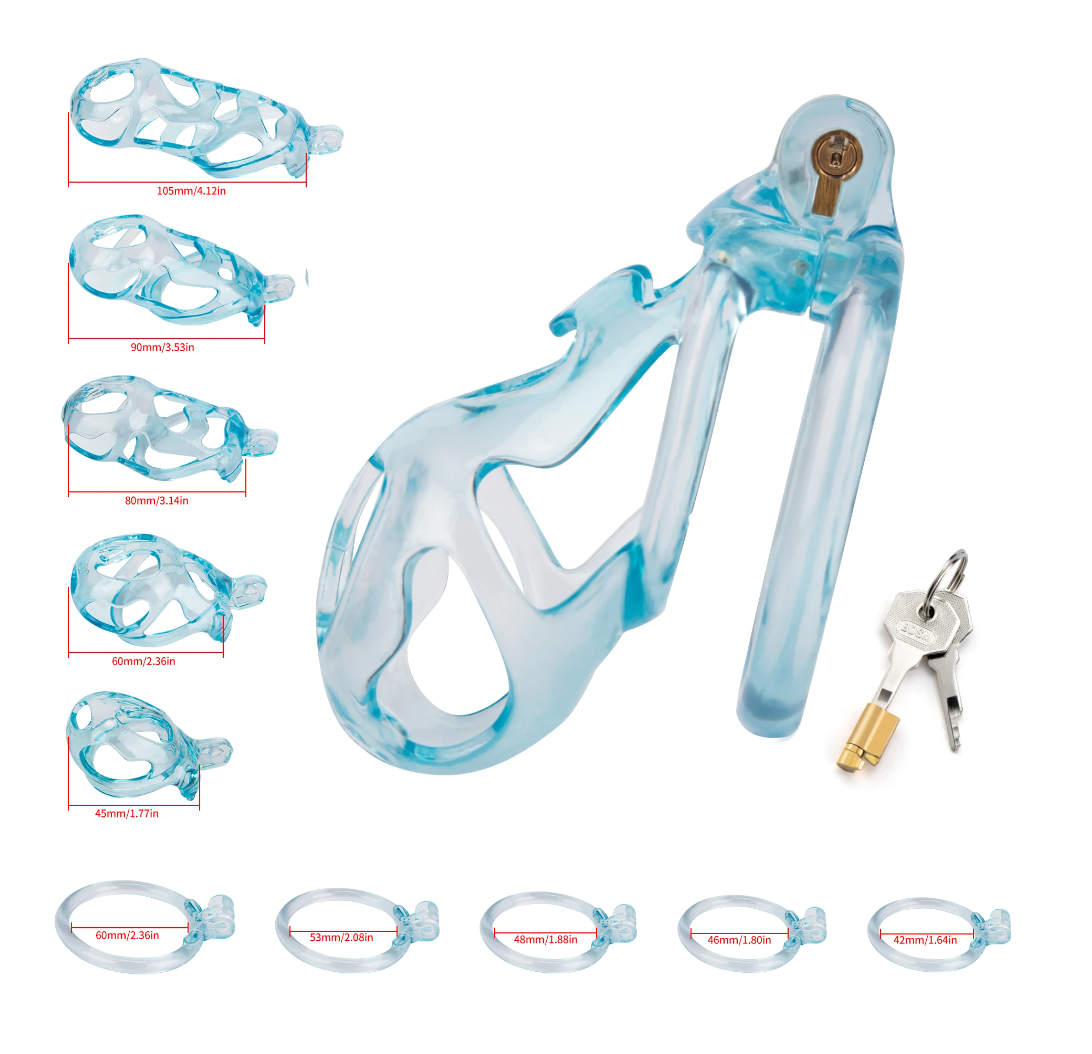 3D Printed Transparent Cobra Chastity Cage Resin Cock Cage