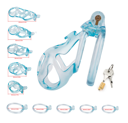 3D Printed Transparent Cobra Chastity Cage Resin Cock Cage