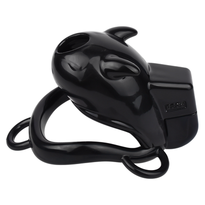 Little Devil Chastity Cage with Vaginal-Style Silicone Catheter – Black/Pink ABS Resin