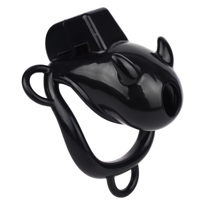 Little Devil Chastity Cage with Vaginal-Style Silicone Catheter – Black/Pink ABS Resin