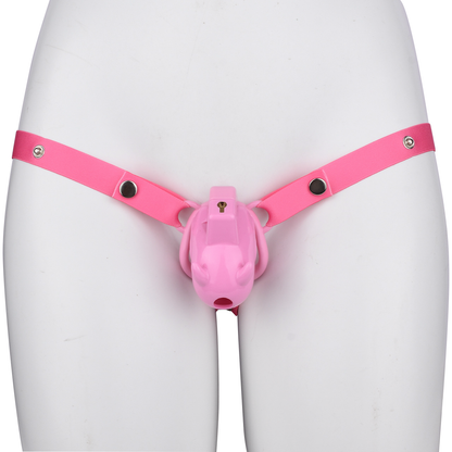 Little Devil Chastity Cage with Vaginal-Style Silicone Catheter – Black/Pink ABS Resin