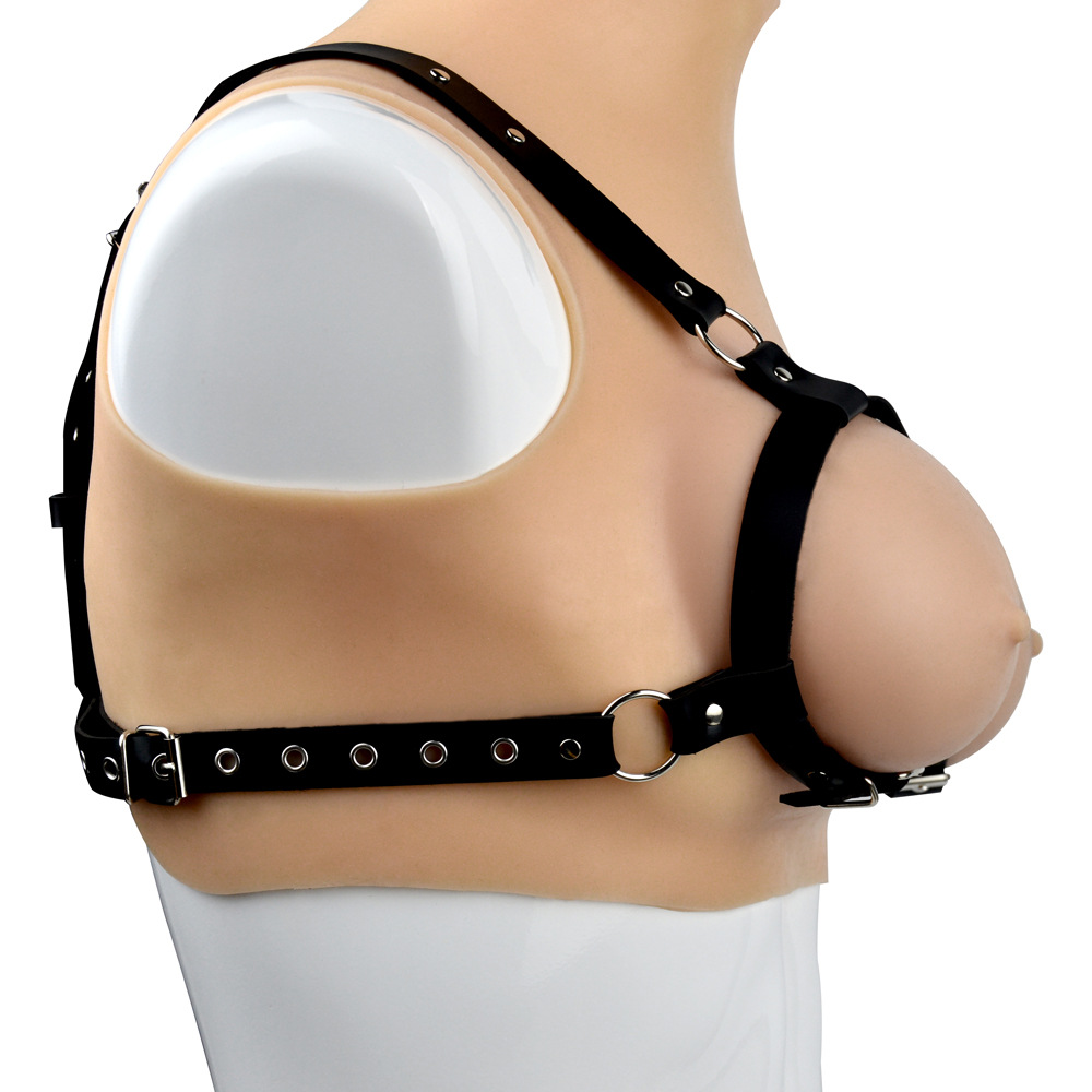 BDSM PU Leather Bondage Bra For Women and Sissy Breast Harness Bondage Gear