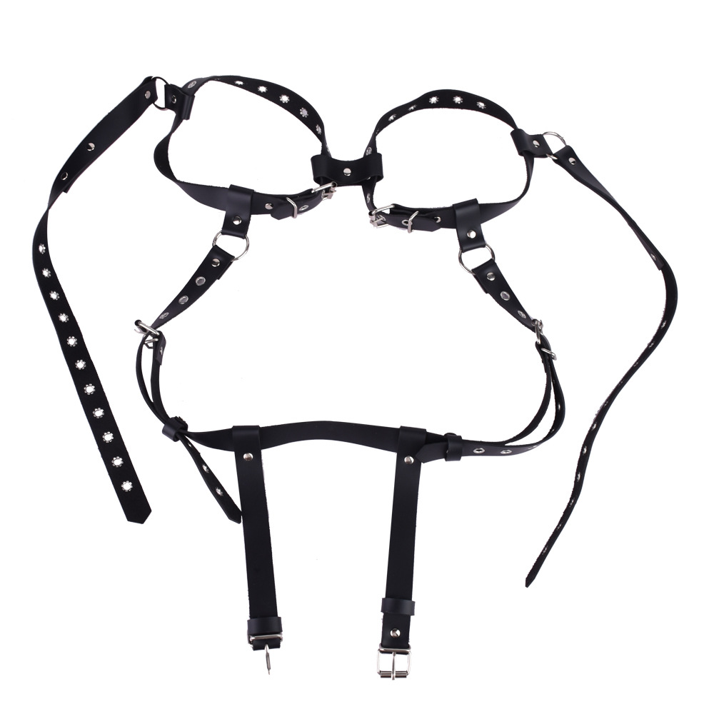 BDSM PU Leather Bondage Bra For Women and Sissy Breast Harness Bondage Gear