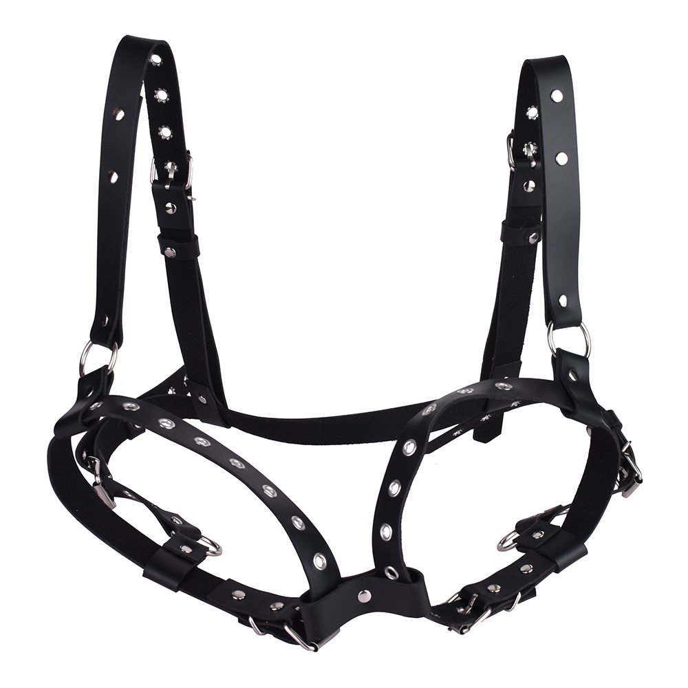 BDSM PU Leather Bondage Bra For Women and Sissy Breast Harness Bondage Gear