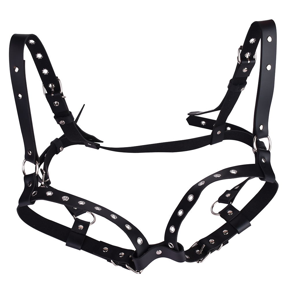 BDSM PU Leather Bondage Bra For Women and Sissy Breast Harness Bondage Gear