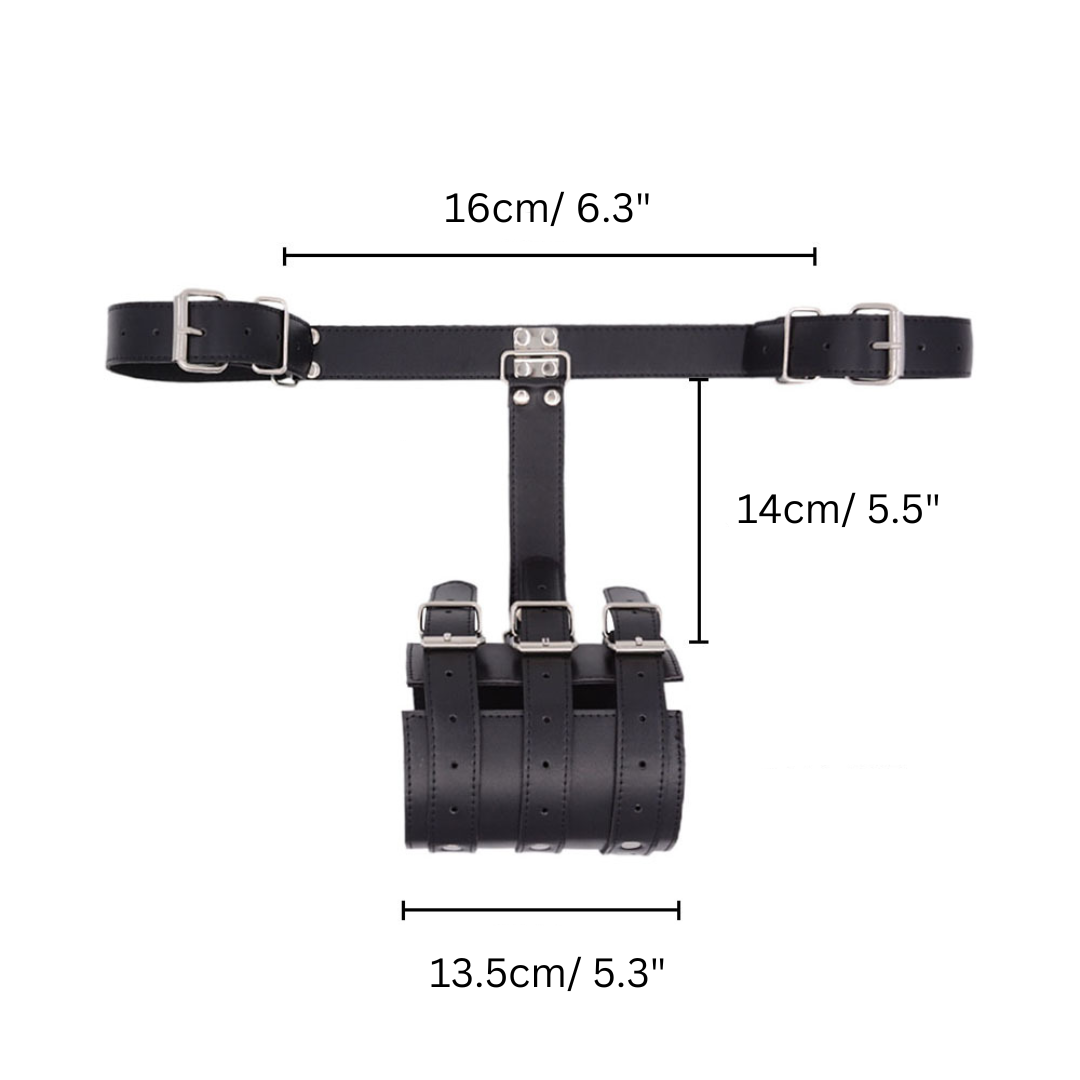 BDSM Arm Bondage Gear PU Leather Harness Slave Training Handcuffs
