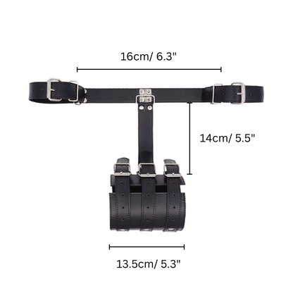 BDSM Arm Bondage Gear PU Leather Harness Slave Training Handcuffs