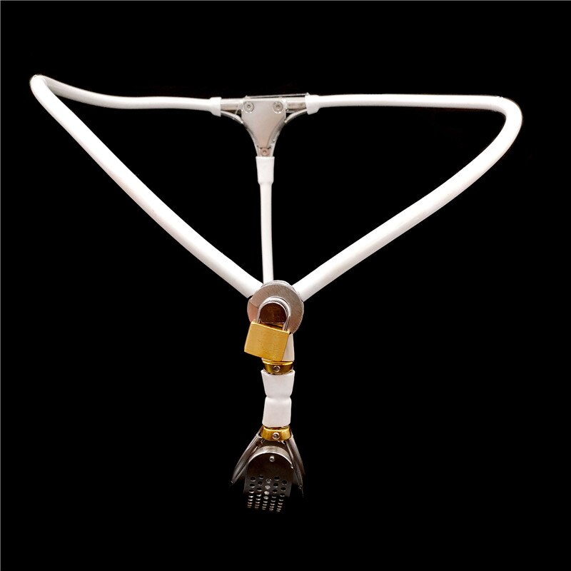 white chastity belt for women with a lock