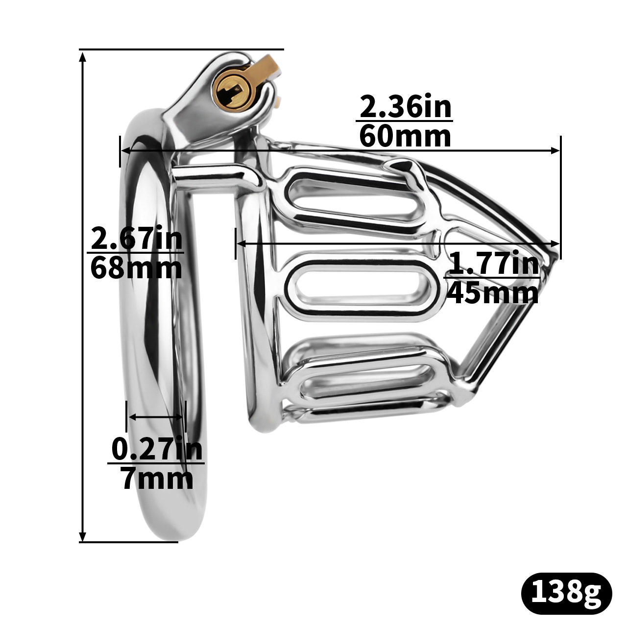 HolyLock Metal Chastity Cage for Men Male Small Cock Lock with Belt