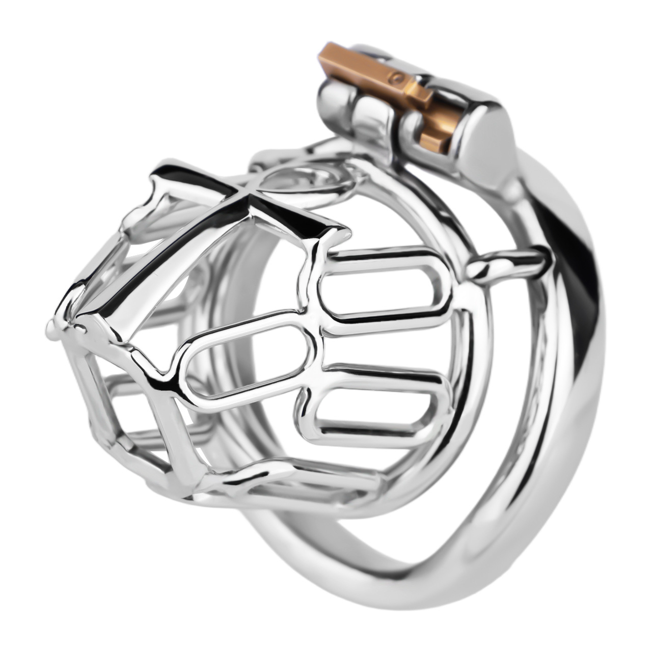 HolyLock Metal Chastity Cage for Men Male Small Cock Lock with Belt