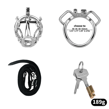 HolyLock Metal Chastity Cage for Men Male Small Cock Lock with Belt