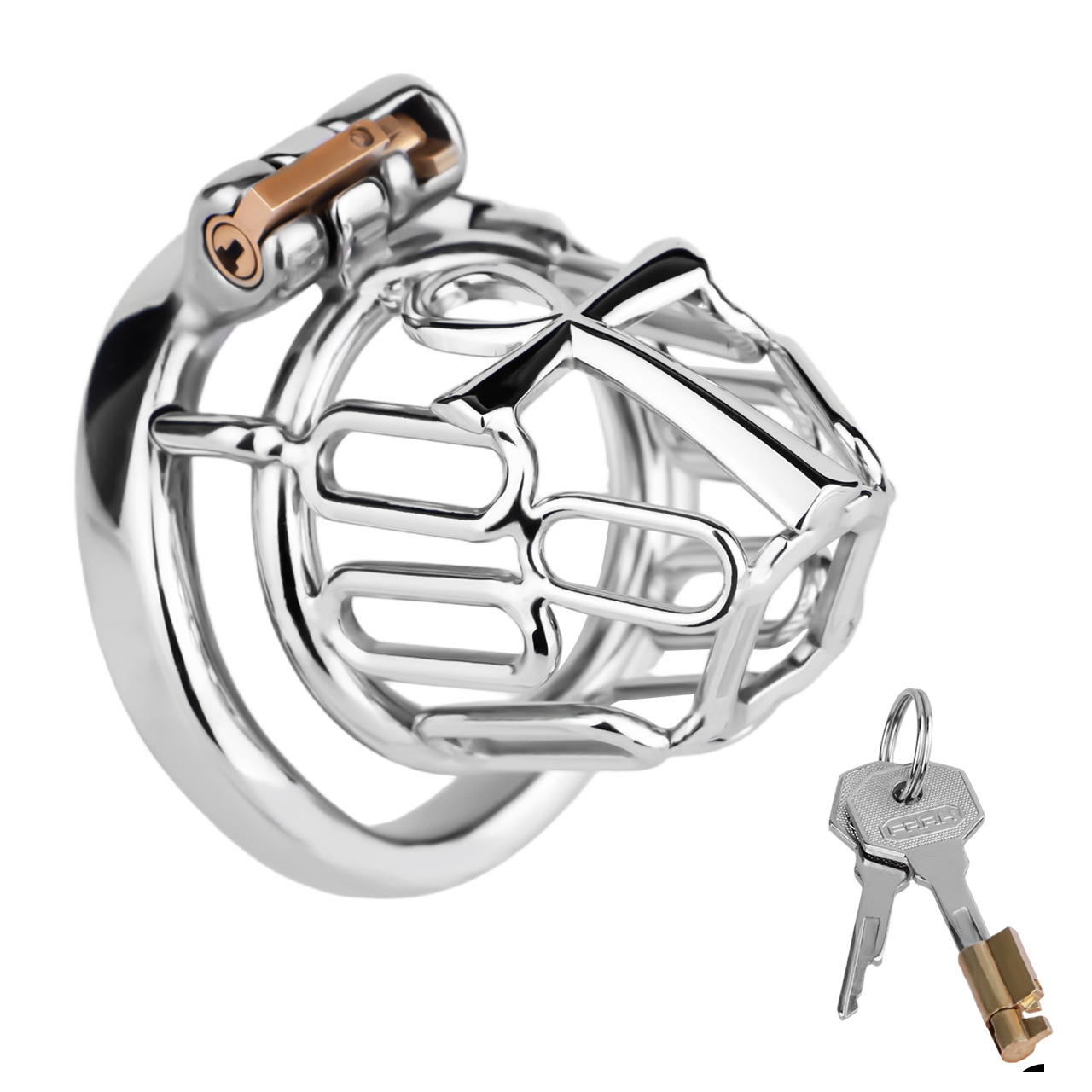 HolyLock Metal Chastity Cage for Men Male Small Cock Lock with Belt