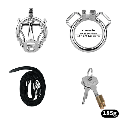 HolyLock Metal Chastity Cage for Men Male Small Cock Lock with Belt