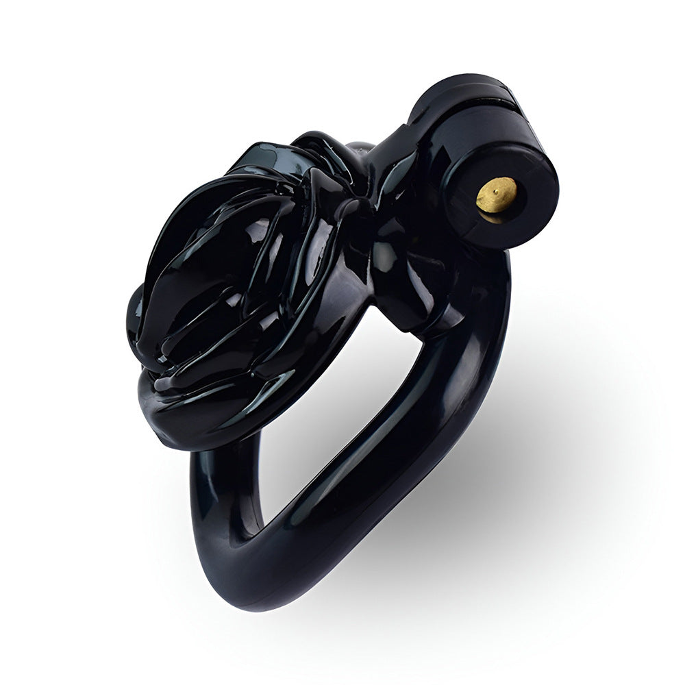 Black Rose Clit Chastity Cage Tiny Flat Cock Cage For Sissy Femboy Ladyboy 3D Printed Male Chastity Device