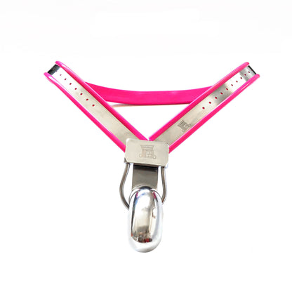 Y-Shape Male Chastity Belt with Full Covered Stainless Steel Cock Cage