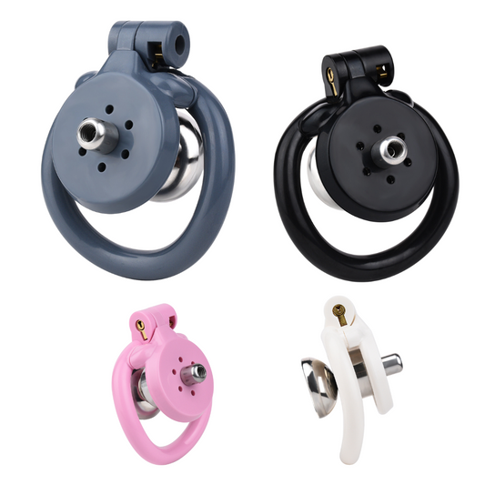Plastic Flat Inverted Chastity Cage - Black/Pink/Blue/White