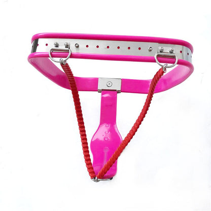 Y-Type Adjustable Chastity Belt For Women - White - ChastityBondage