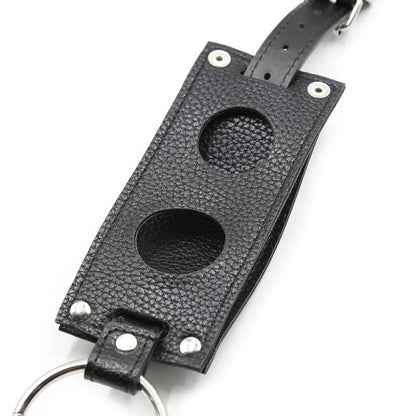 Female Chastity Belt in Leather with Removable Penis Dildo Butt Plug - ChastityBondage