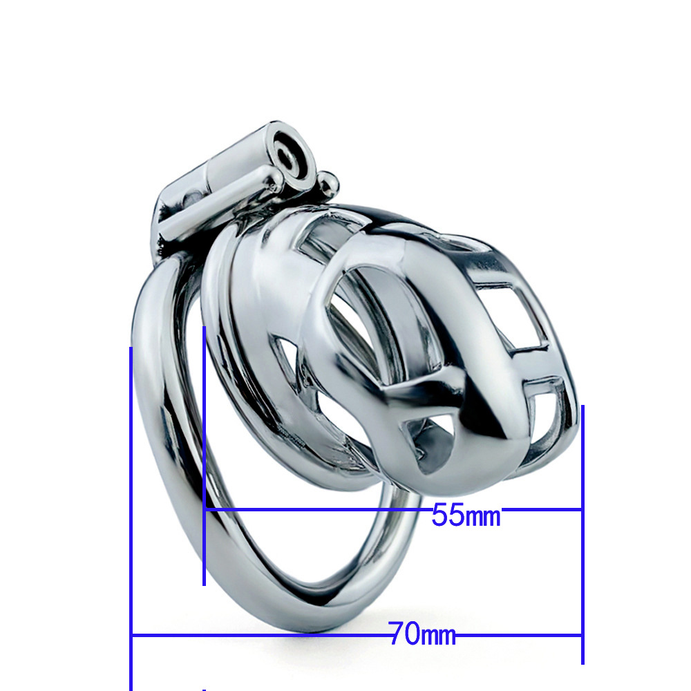 Metal Mamba Cobra Chastity Cage with Spiked Ring and Belt Male Chastity Device
