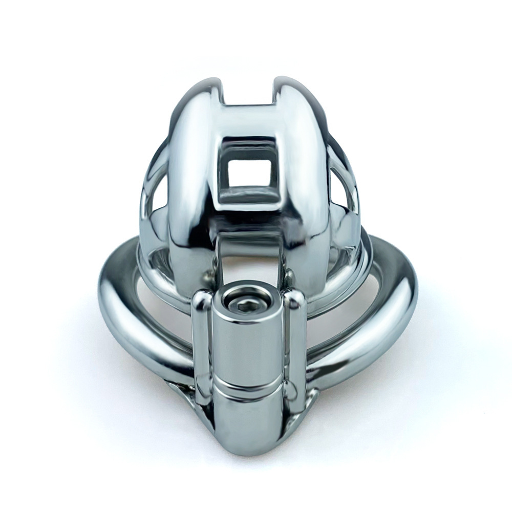 Metal Mamba Cobra Chastity Cage with Spiked Ring and Belt Male Chastity Device