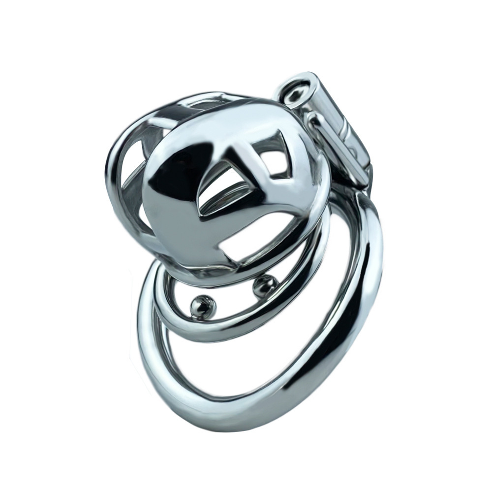 Metal Mamba Cobra Chastity Cage with Spiked Ring and Belt Male Chastity Device