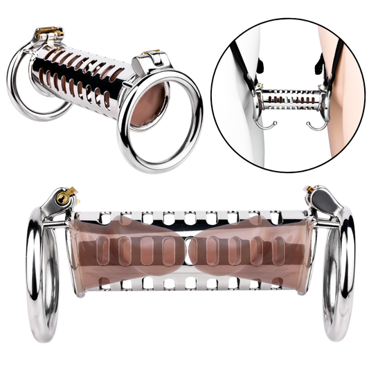Dual Cock Cage for Intimate Couples' Chastity Play