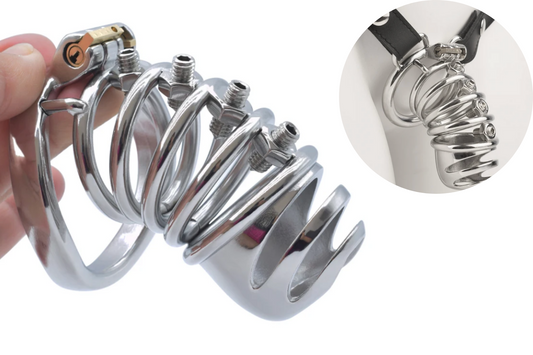 spiked chastity cage with strap