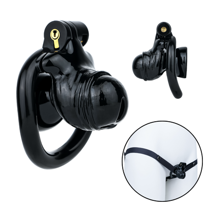 Black Penis-Shaped Inverted Chastity Cage for Men