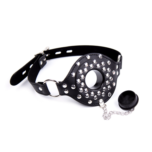 Removable BDSM Mouth Gag Rivet Bondage Mask Forced Open Mouth Erotic Bondage Gear