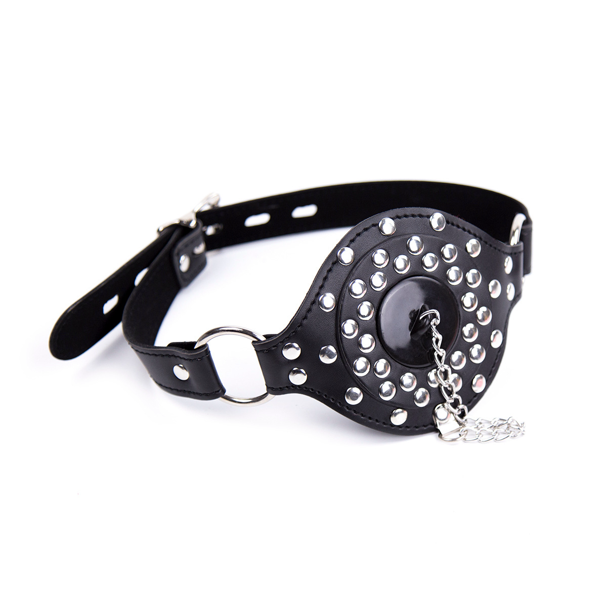 Removable BDSM Mouth Gag Rivet Bondage Mask Forced Open Mouth Erotic Bondage Gear