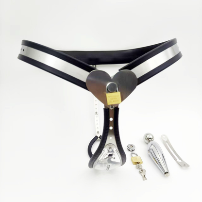 Clear See-Through Female Chastity Belt with Heart Lock Womens Vagina Lock