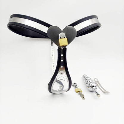 Clear See-Through Female Chastity Belt with Heart Lock Womens Vagina Lock