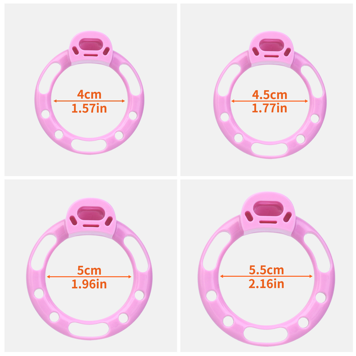 Pink Sissy Bowtie Chastity Cage Small Compact Cute Cockcage with Rhinestones and Breathable Base Rings