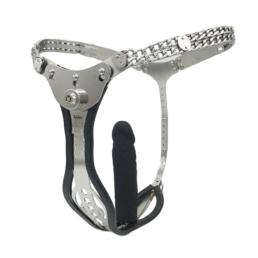 Female Chastity Belt with Removable Anal & Vaginal Plugs – Multicolor Chastity Device for Women