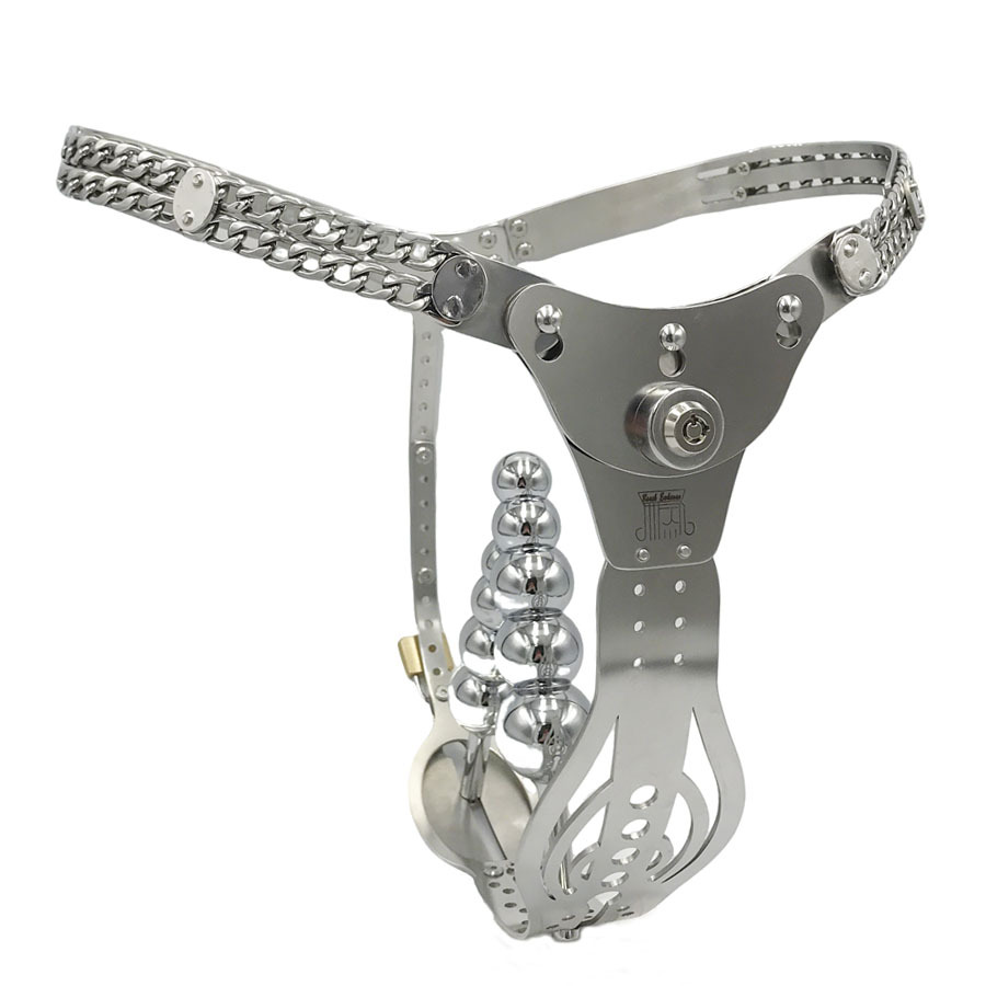 Female Chastity Belt with Removable Anal & Vaginal Plugs – Multicolor Chastity Device for Women