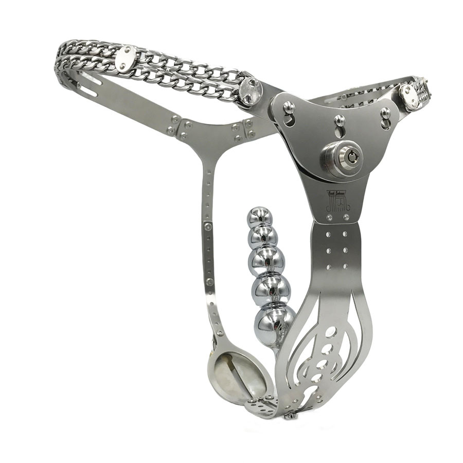 Female Chastity Belt with Removable Anal & Vaginal Plugs – Multicolor Chastity Device for Women