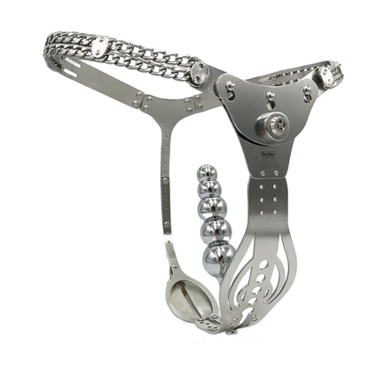 Female Chastity Belt with Removable Anal & Vaginal Plugs – Multicolor Chastity Device for Women
