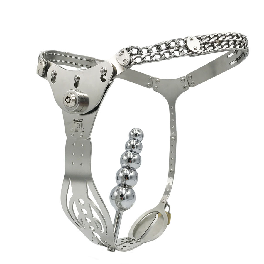 Female Chastity Belt with Removable Anal & Vaginal Plugs – Multicolor Chastity Device for Women