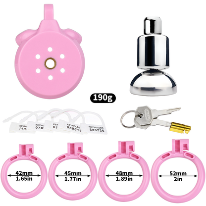 Plastic Flat Inverted Chastity Cage - Black/Pink/Blue/White