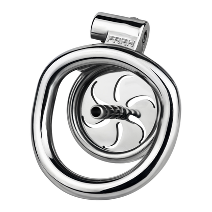 Flat Metal Male Chastity Cage with Strap and Catheter Ventilated Cock Lock