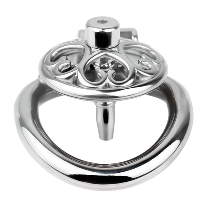 Detachable Flat & Inverted Hollow Heart Chastity Cage with Silicone/Metal Catheter