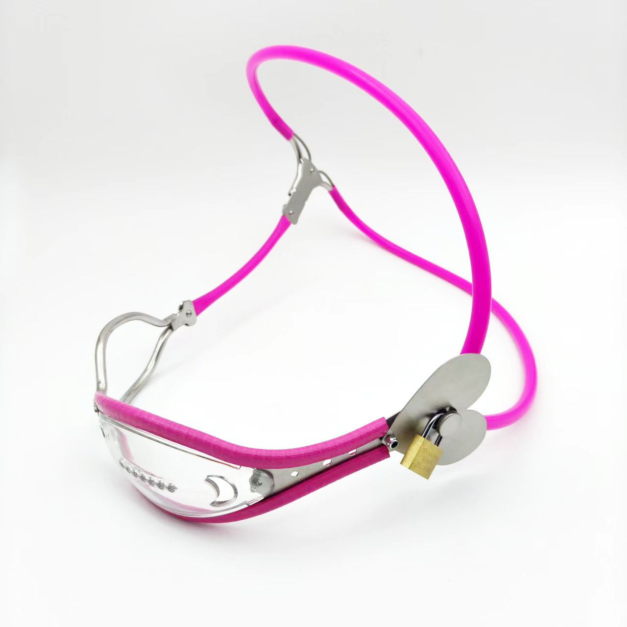 Lite See-Through Heart Lock Chastity Belt for Women - ChastityBondage