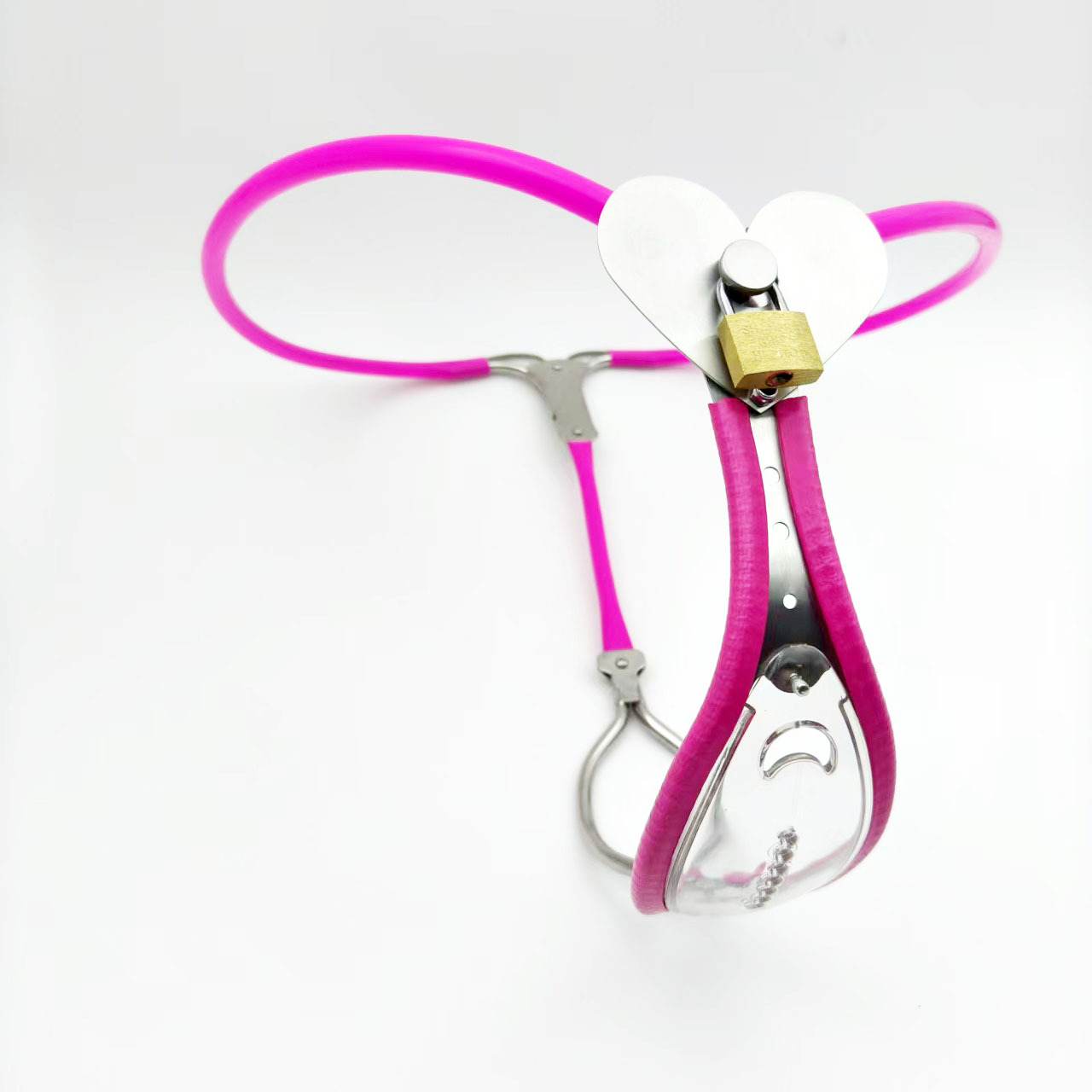 Lite See-Through Heart Lock Chastity Belt for Women - ChastityBondage