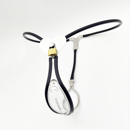 Lite See-Through Heart Lock Chastity Belt for Women - ChastityBondage